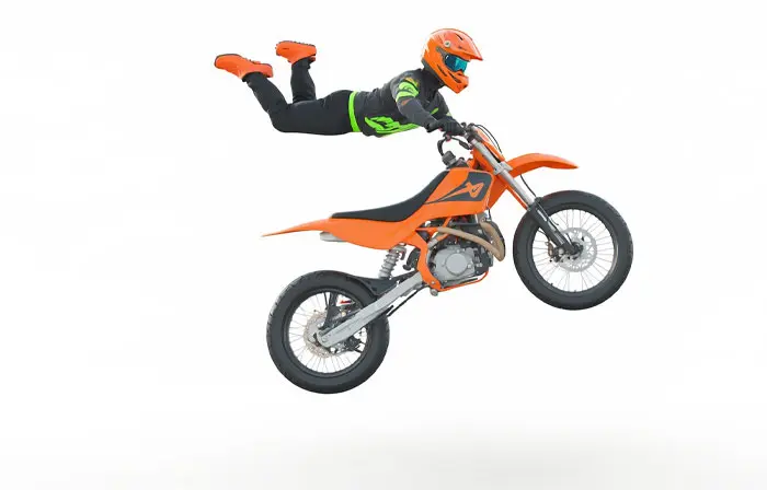 Dynamic Stuntman Performing Bike Tricks 3D Illustration image